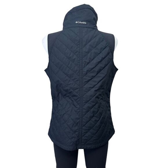COLUMBIA woMens Black lightweight Fleece & softshell zip puffer vest medium - Picture 4 of 8